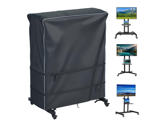 65-70 inch outdoor TV trolley cover, courtyard TV cover, Oxford fabric waterproof and dustproof, triple windproof design, compatible with...