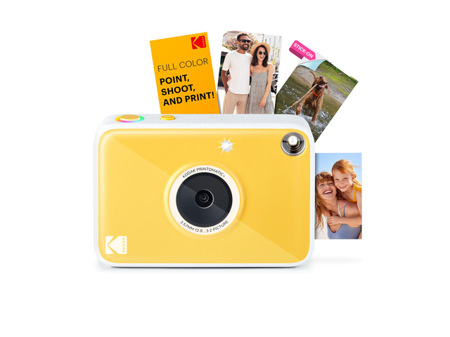 Printomatic+ Instant Print Digital Camera (Yellow) 10MP Portable Camera with Interactive RGB LED Status Indicator, Prints Full-Color Photos on Zink...