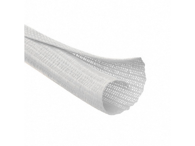 Braided Split-Sleeve White Wire Loom for High-Temperature Automotive Harness and Home Cable Management 25 feet (1')