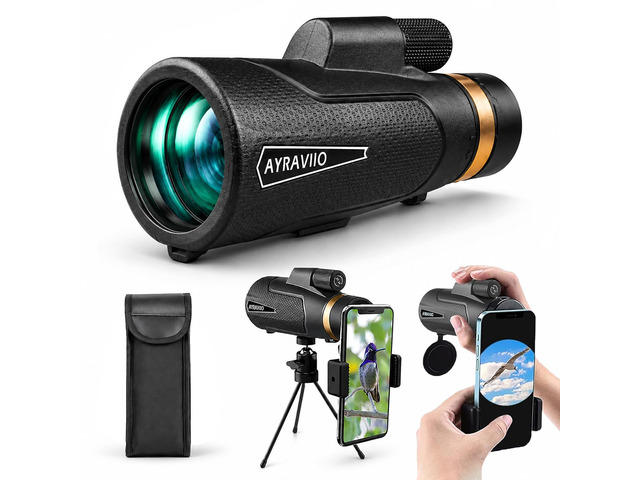 12x60 Monocular Telescope, Birthday Gifts for Men Dad Husband Him Son Outdoor Gift for Older Men Who Enjoy Hiking, Bird Watching & Travel, with...