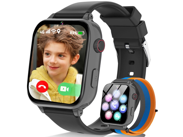 4G Kids Smart Watch Phone GPS, Smartwatch for Boys Girls Ages 4-12 Years with Video Call Chat Class Mode SOS Camera Alarm Games Parental App Touch...
