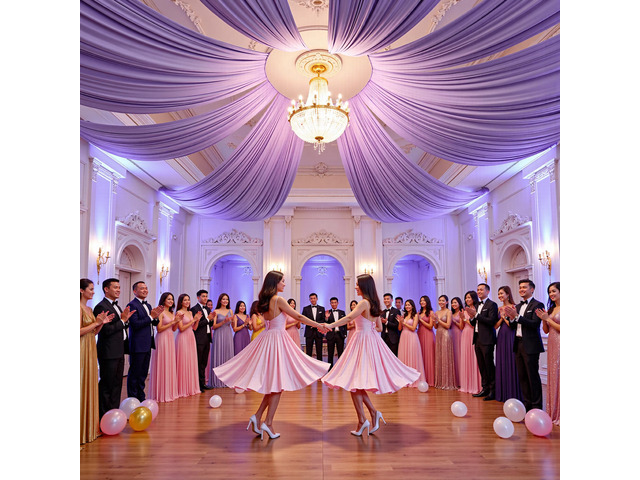 4 Panels 5ft(W) x 20ft(H) Light Purple Ceiling Drapes for Wedding Parties 20 FT Extra Long Thick Polyester Wrinkle-Free Lavneder Drapery Tent...
