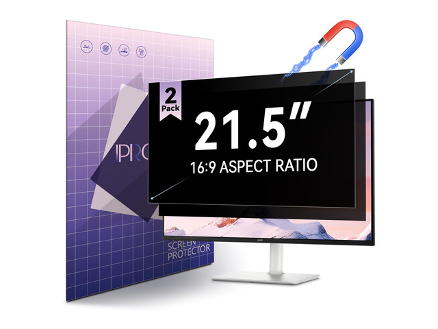 2 Pack Magnetic Privacy Screen for 21.5 inch 16:9 Computer Monitor Removable Matte Privacy Shield Film, Anti-Glare, Blue Light Filter, HD Clarity...