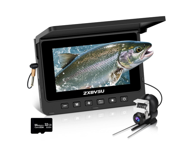 Underwater Fishing Camera with DVR Video Recording, 4.5' IPS Screen Fishing Camera, 10H Battery Life, 100ft Cable, Portable Fish Finder for Ice...