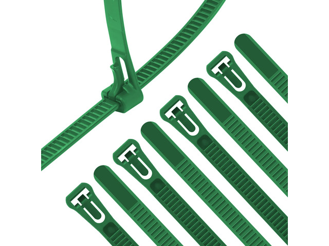 500 PCS Reusable Green Zip Ties 18 inch, Releasable Zip Ties, Adjustable Wire Cable Ties, For Multi-Purpose Use Indoor And Outdoor Plastic Wire Ties