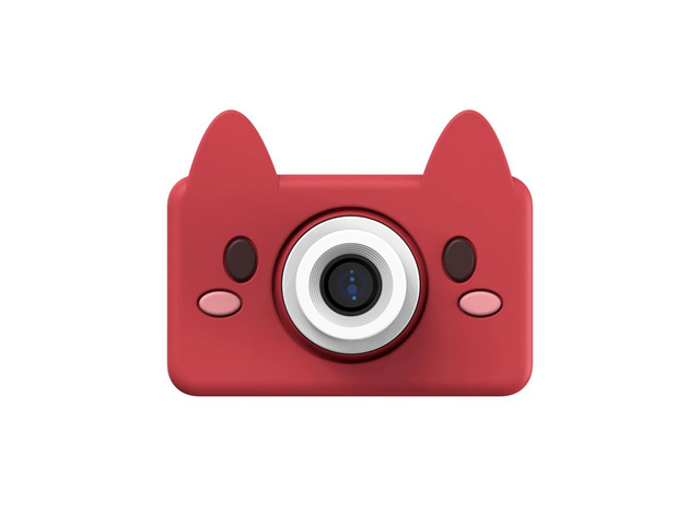 kiimento Kids Digital Camera & Video Camcorder, Soft BPA-Free Silicone Casing, 32GB Memory Card - Model C - Akito The Fox