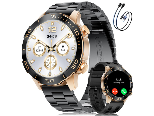 Smart Watches for Men(40mm) for Android iPhone,Men's Smartwatch Amoled Display,IP68 Waterproof Fitness Watch with Heart Rate/Blood...