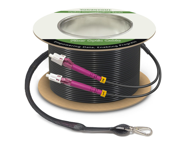 160ft Armored OM4 LC to LC Fiber Patch Cable Multimode Duplex, LSZH Black 50m, 10gb/40gb/100gb, 2 Fibers MMF 50/125m LC Fiber Optic Cable...