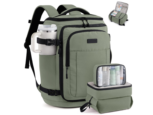 Travel Backpack for Women & Men, 40L TSA Approved Carry On Backpack with 3 Packing Cubes, Waterproof Weekender Overnight Bag for 2-4 Day Trips,...