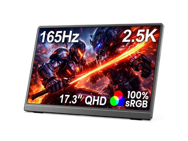 Portable Monitor 17.3 2.5K 165Hz QHD, 100 sRGB IPS, Slim Semi-Metal Design Kickstand Laptop Phone PS