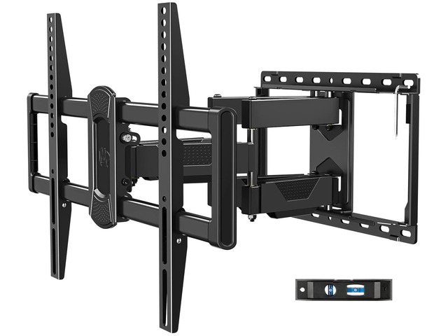 Full Motion Articulating TV Wall Mount, UL Listed, 42-84 Inch TVs, Swivel Tilt, Dual Arms, 16in Stud