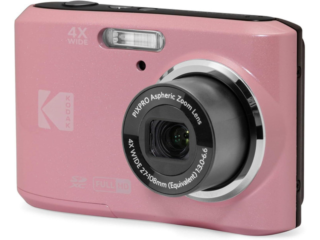 PIXPRO FZ45 16MP Point and Shoot Camera, 4X Zoom, 27mm Wide Angle Lens, 2.7 LCD, Compact Travel, Pin