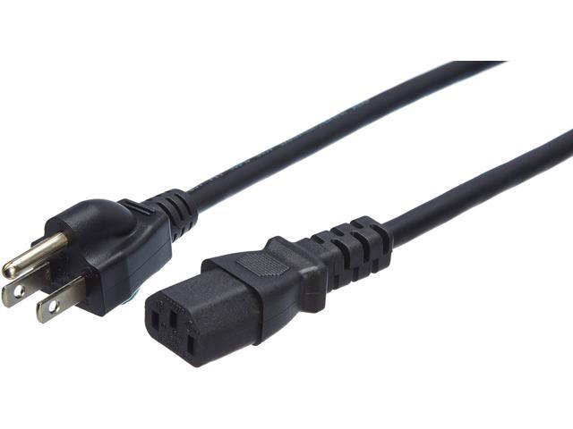 Black 10-Foot Power Cord Computer Monitors and TVs, 24 Count Pack
