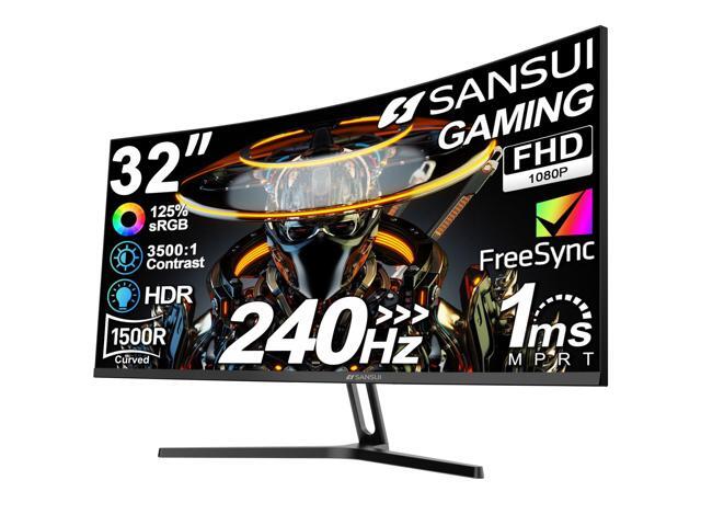 Curved 32 Inch Gaming Monitor 240Hz Refresh Rate, FHD 1080Pack, 1500R, 1ms MPRT, HDR, HDMI DP1.4 Por