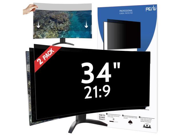 34 Inch Curved Monitor Privacy Screen 2 Pack - Anti Blue Light, Anti Glare, Blackout Filter 219 Aspe