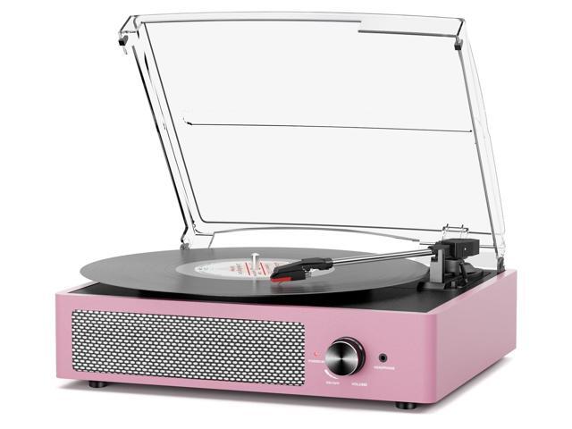 Belt Driven Vintage Turntables Speakers 3 Speed Size Wireless Bluetooth Playback AUX in RCA Out Head