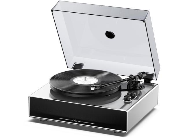 1 by ONE Record Player Built-in Speakers, Stainless Steel Turntable DSP, AT 3600L Cartridge, Adjusta