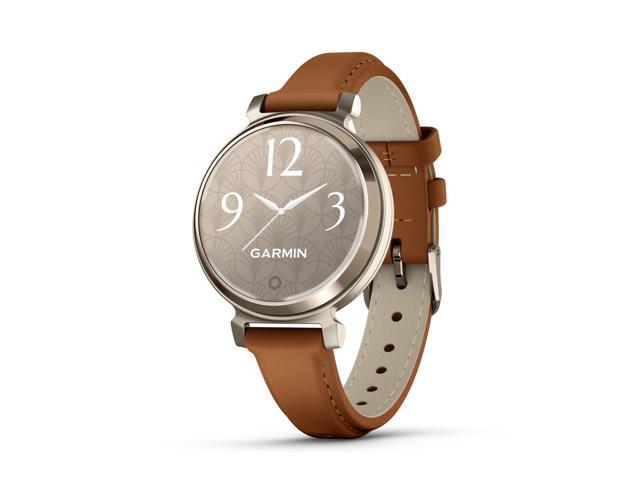 Tan Lily 2 Smartwatch, Small Stylish Design, Hidden Display, Patterned Lens