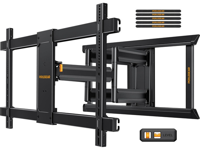 Heavy Duty Full Motion TV Mount 55-65 75 85 90 98 100 120 Inch TVs, 24/18/16 Inch Wood Studs, 225lbs