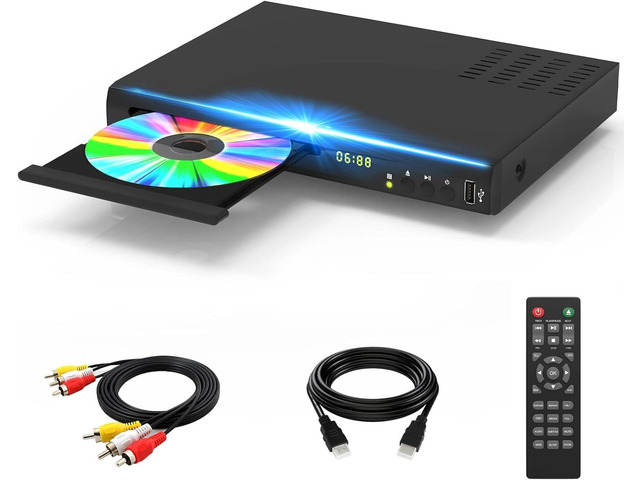 Blu Ray DVD Player, 1080P Home Theater Disc System, Play All DVDs and Region A 1 Blu Rays, Support Max 128G USB Flash Drive + HDMI/AV/Coaxial...