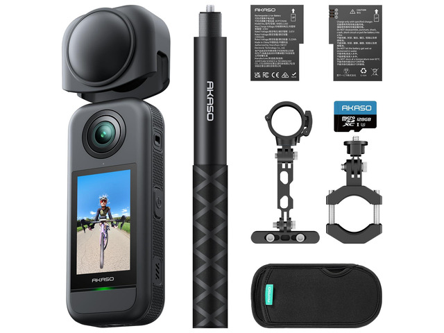 360 Action Camera Cycling Combo - 5.7K 360 Video with 1/2' 48MP Sensors, 72MP 360 Photo, 360-SuperSmooth, Invisible Selfie Stick, 360° Horizon...
