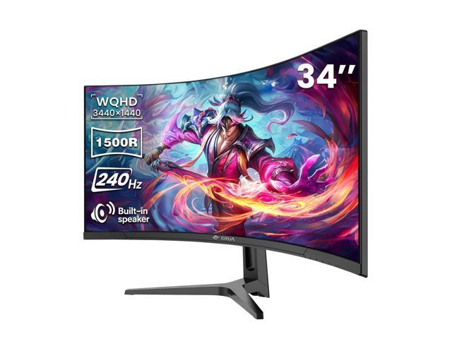 34' Curved Gaming Monitor, 240Hz WQHD 3440x1440, UltraWide 21:9, 1500R VA, 120% sRGB, FreeSync, Built-in Speakers, Ideal for Gaming, Streaming, and...