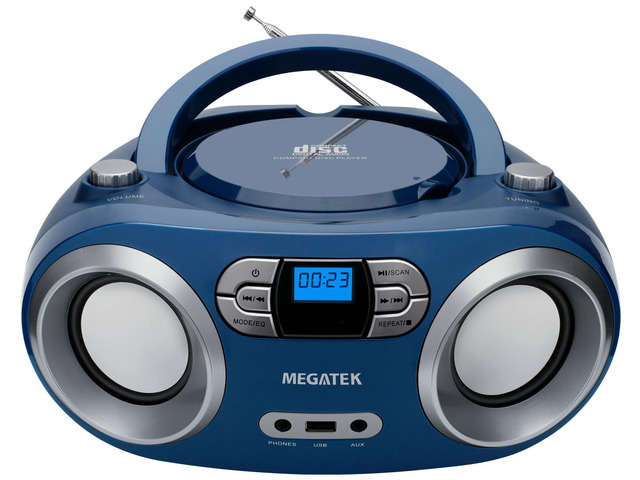Portable CD Player Boombox with FM Radio, Bluetooth, USB Port, AUX Input, and Headphone Jack CD-R/CD-RW/MP3-CD Compatible, Clear Stereo Sound,...