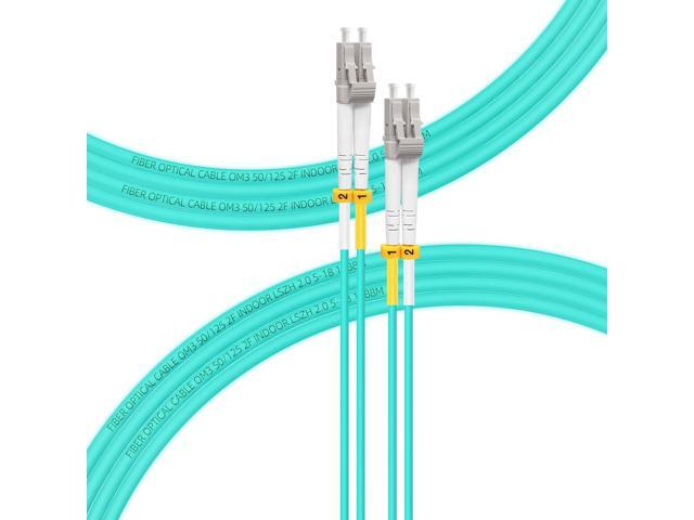 100M-1Pack LC to LC Fiber Patch Cable OM3 Multimode, MM Multi Mode Fiber Optic Cable, MMF Fiber Jumper Cord, 10Gb/40Gb, Duplex, 50/125um, LSZH,...