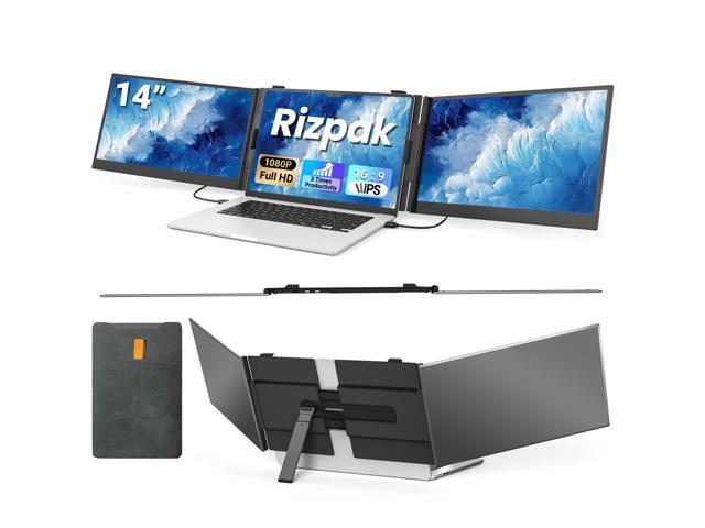 14' Triple Laptop Screen Extender, FHD 1080P IPS Ultra Thin Portable Monitor, 2.2lbs Plug & Play USB C/HDMI Travel Monitor for 13 17 Laptops,...