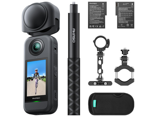 360 Action Camera Cycling Combo- 5.7K 360 Video with 1/2' 48MP Sensors, 72MP 360 Photo, 360-SuperSmooth, Invisible Selfie Stick, 360° Horizon Lock,...