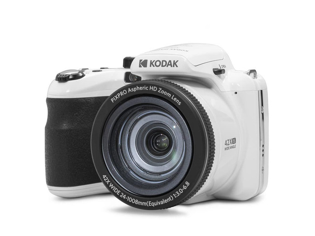 PIXPRO AZ425 Digital Camera, 42x Optical Zoom Bridge with 20MP BSI Sensor, Li-Ion Battery, OIS, 1080p Full HD Video, White