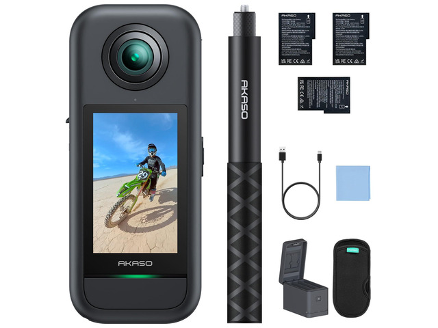 360 Action Camera Creator Combo- 5.7K 360 Video with 1/2' 48MP Sensors, 72MP 360 Photo, 360-SuperSmooth, Touchscreen, Invisible Selfie Stick, 360°...