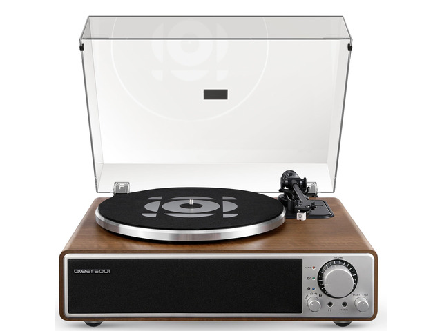 ONE Q All in one Vinyl Record Player with Bluetooth 5.4, HiFi Turntable Built in Speakers, Phono Preamp, AT 3600L Cartridge, 33/45 RPM, Auto Off
