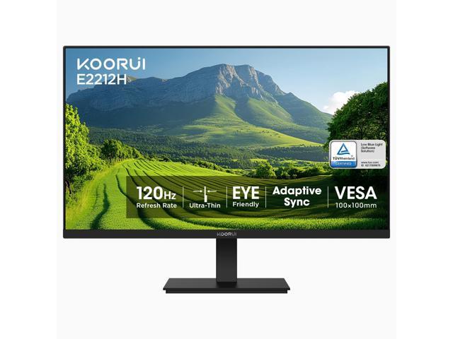 New 22 Inch Computer Monitor FHD 1080P 120Hz PC Gaming Screen VA Panel Ultra-Slim Display 4000:1 Contrast Ratio with Adpitive Sync (HDMI/VGA/VESA...