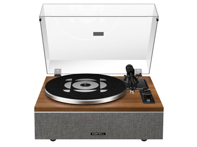 ONE-S Vinyl Record Player with Bluetooth Input/Output, All-in-One Vintage Turntable Built in Speakers, Phono Preamp & DSP, AT-3600L Cartridge,...