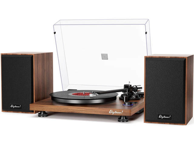 Bluetooth Turntable HiFi System with 36 Watt Bookshelf Speakers, Patend Designed Vinyl Record Player with Magnetic Cartridge, Bluetooth Playback...