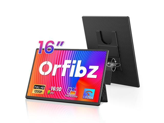 Portable Monitor, 16' 1200P FHD Laptop Screen Extender, Detachable Horizontal/Vertical Monitor, Plug & Play Dual Travel Monitor Build in Speaker...