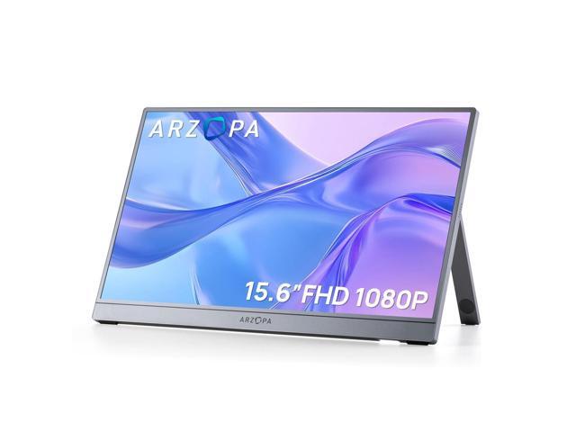 Portable Monitor 15.6'' FHD 1080P - Ultra-Slim Portable Laptop Monitor with Kickstand - IPS Display for PC, MAC, Phone, Xbox, PS5 - USB C & HDMI...