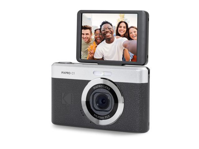 PIXPRO C1 Digital Camera, 13MP Compact Point & Shoot with 4X Optical Zoom, 180 Degree Flip Screen, 1080p HD Video, Black