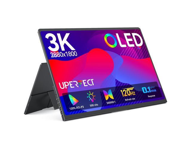 OLED Portable Monitor 14&#39;, 3K 2880x1800 120Hz 0.1ms Portable Gaming Monitor, 500 Nits 120% DCI-P3 500000:1 Contrast Ultra-Slim Design for...