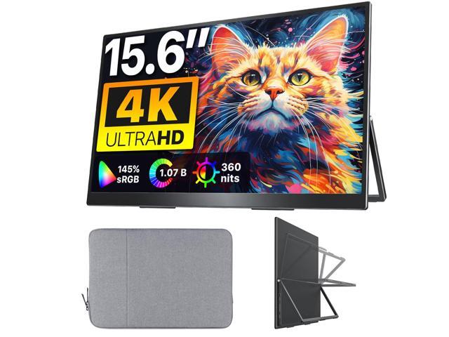 Portable Monitor 15.6 inch 4K UHD 3840X2160 145% sRGB IPS HDR HDMI USB-C Travel Monitor for Laptop MacBook PC Surface PS5 Xbox, External Display...