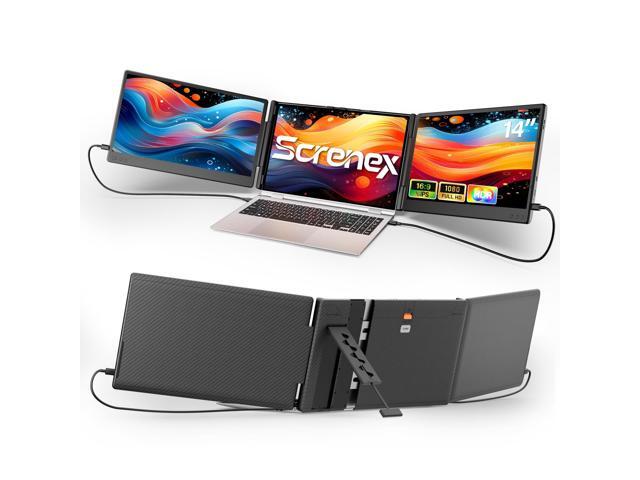 Laptop Screen Extender, 14' Triple Monitor Extender, 1080P FHD Portable Monitor for Laptop, Upgraded Auto Width Fits 13 17.3' Laptops, Plug & Play...