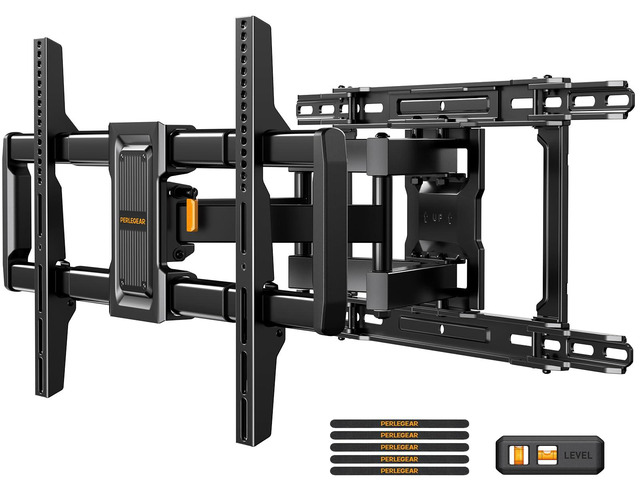 Full Motion TV Wall Mount for 4297 inch TVs up to 132 lbs, Preassembled and Telescopic Design for Easy Setup, Swivel, Tilt and Extension, Fits...
