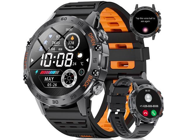 Military Men's Smart Watch (Answer/Dial Calls),100 Sports Modes, 5ATM Waterproof Fitness Watch with Heart Rate/SpO2/Blood Pressure for Android and...