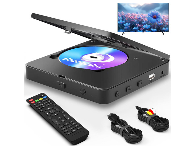 Blu Ray DVD Player for Smart & Old TVs, 1080P Home Theater Player with HDMI & AV Output, Supports 128GB USB Playback, Dolby DTS Audio, Plays A1 Blu...