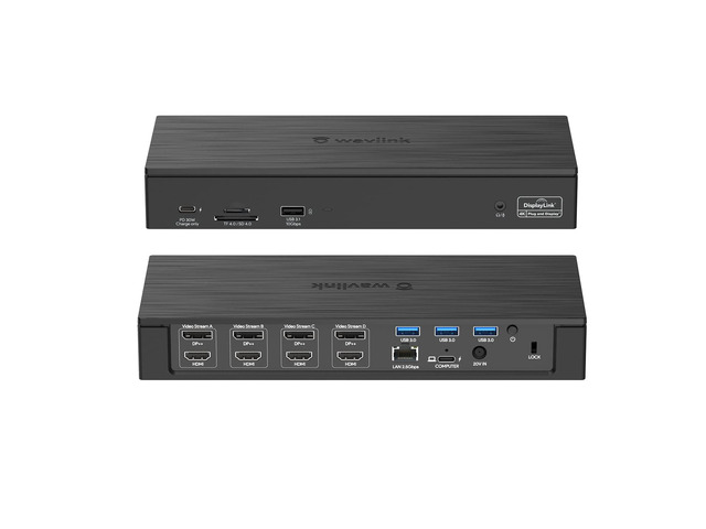 DisplayLink Laptop Docking Station - Quad Monitor 5K/4K@60Hz, 100W Charging - Thunderbolt 5/4, USB-C/A - M1-M5 Mac/MacBook Neo/Windows/Chrome- 4...