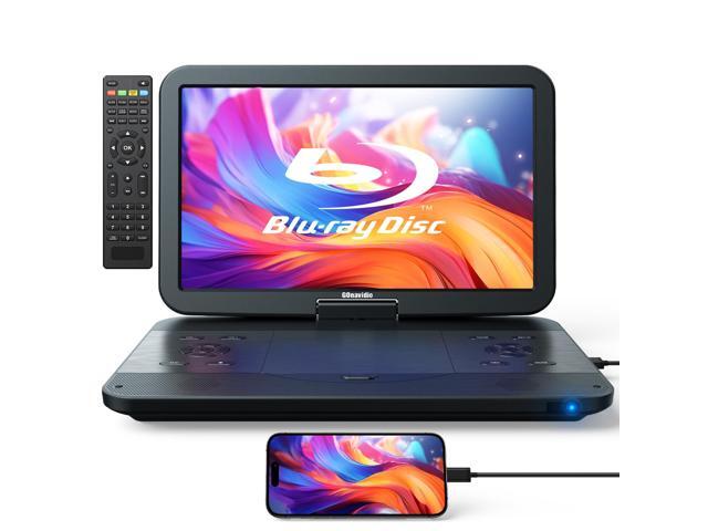 17.6' Portable Blu Ray DVD Player with 15.4' Large Screen, HDMI in/Out, Sync Screen, 4000mAh Rechargeable Battery, 1080P MP4 MKV Video, Surround...