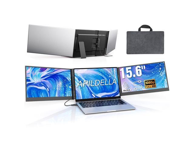 15.6' Triple Laptop Screen Extender One Cable, 1080P FHD Portable Dual Monitor, Ultra-Slim Travel Monitor Extender for Triple Display on...