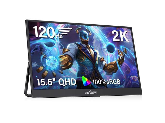 15.6-Inch Portable Monitor, 120Hz 2K QHD, USB-C/HDMI, Thin & Light Travel Monitor for Laptop/Switch/PS5/Xbox (Adapter Not Included)