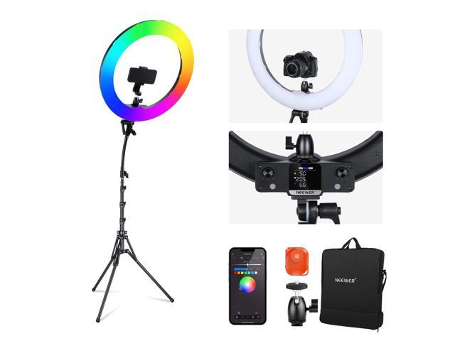18 Inch RGB LED Ring Light APP Control with Tripod Stand and Phone HolderCompatible with iPhone for Selfie Makeup Lash Studio Streaming Video...
